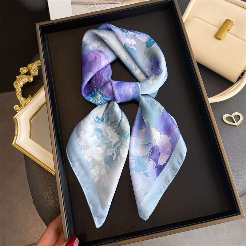 Scarf Silk Square - 2026 neue Blumen Druck Seide Quadrat