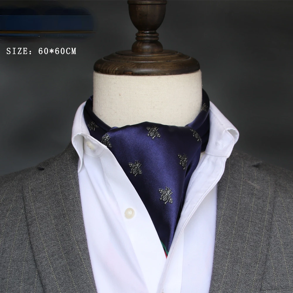 Scarf Silk Square - Britischer Herren-Seidenschal, kleines quadratisches Handtuch, Satin-Seidentuch,